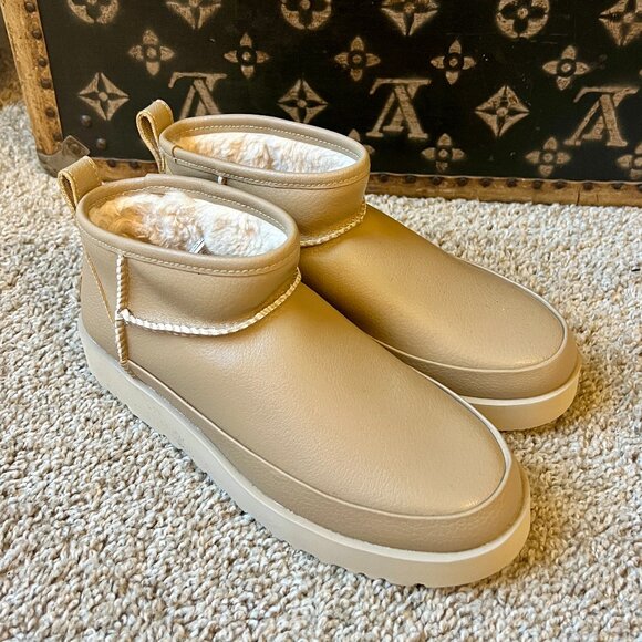 Ugg Classic Sugar Ultra Mini in Sand Beige, Leather - Picture 1 of 5